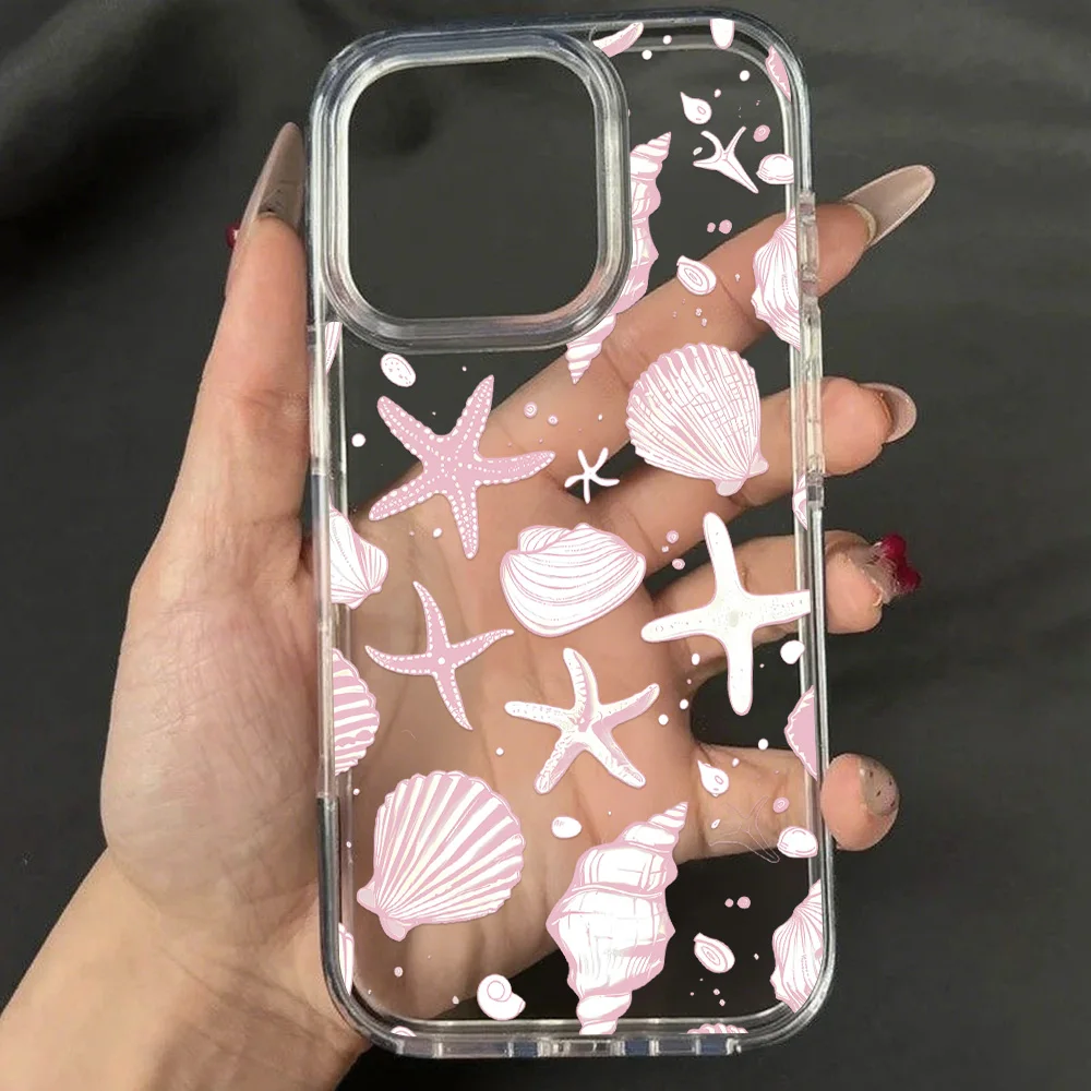 Custodia per telefono fiore di giglio rosa per iPhone 16 Pro Custodia per iPhone 15 13 11 12 14 Pro Max Cover in acrilico antiurto con motivo floreale trasparente