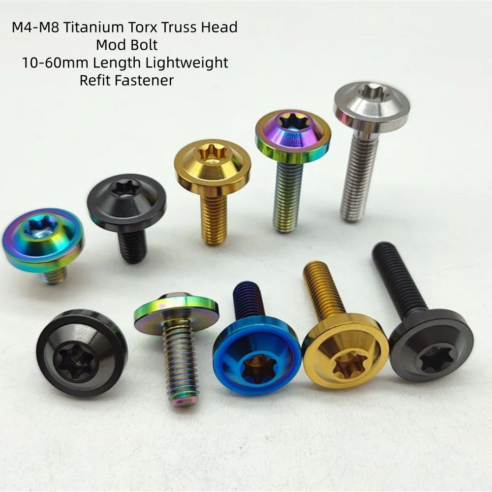 5Pcs M4 M5 M6 M8 Titanium Plum Truss Head Screw Length 10-60mm Motorcycle Bike Modification Fastener Bolt