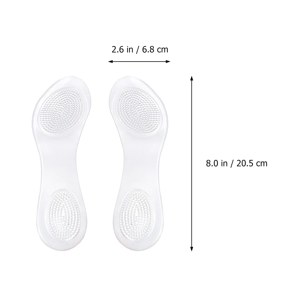 

2 Pairs Anti-slip Massage Insoles High Heels Sport Shoes Women Cushion Transparent Foot Pad Shoe Pads Comfort Impact Lightweight