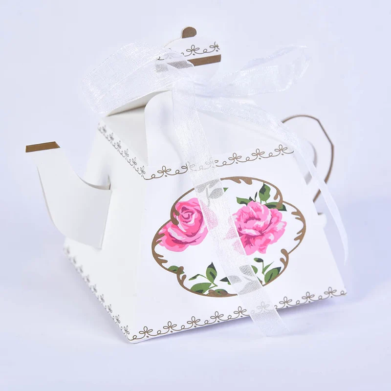 10/20Pcs Teekanne Geschenk Boxen Nette Cookie Candy Box Mini Papier Präsentieren Taschen Hochzeit Braut Geburtstag Weihnachten decor Party Liefert – Detail 8