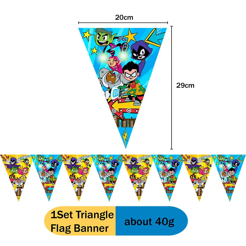 Teen Titans GO Theme Party Decorations Disposable Tableware Baby Shower Birthday Party Supplies Cup Plate Tablecloth Toy Set