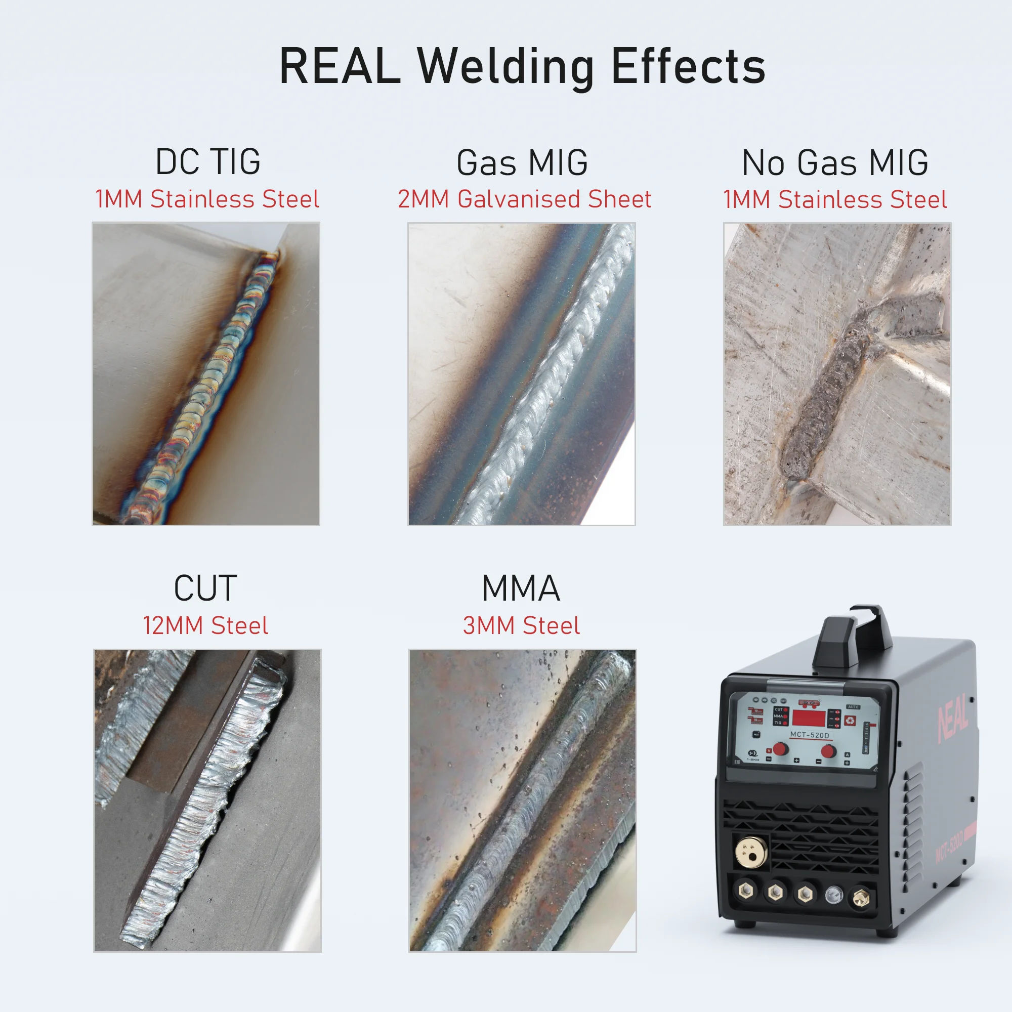 NEAL MMA TIG MAG MIG CUT 200A 용접기, MCT520D 5 in 1 자동 나노 용접기, 가스 및 가스 용접 없음