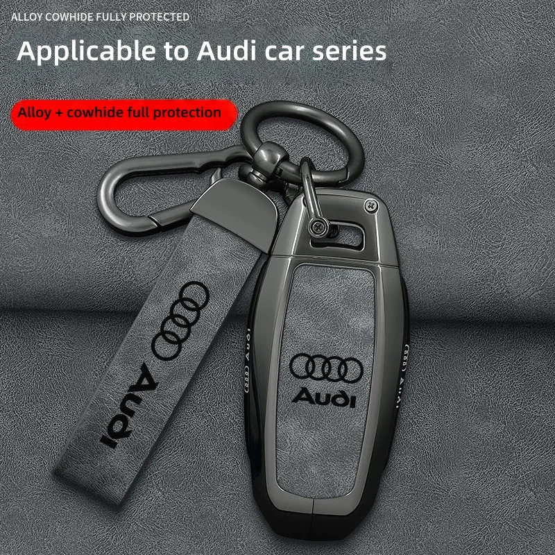 

Zinc Alloy Car Smart Remote Key Case Fob Cover Protector Holder Shell for Audi A3 A5L Q6 A6L A6 A7 Q7 Q3 Q5 New 2026 Accessories