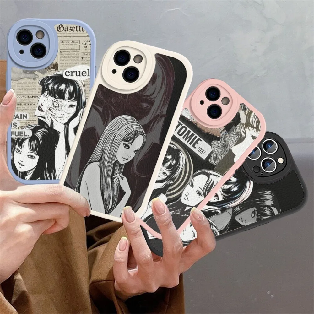 Anime Tomie Revenge Junji Ito Horror Cartoon Phone Case Hard Leather For iPhone 14 13 12 Mini 11 14 Pro Max Xs X Xr 7 8 Plus Fun