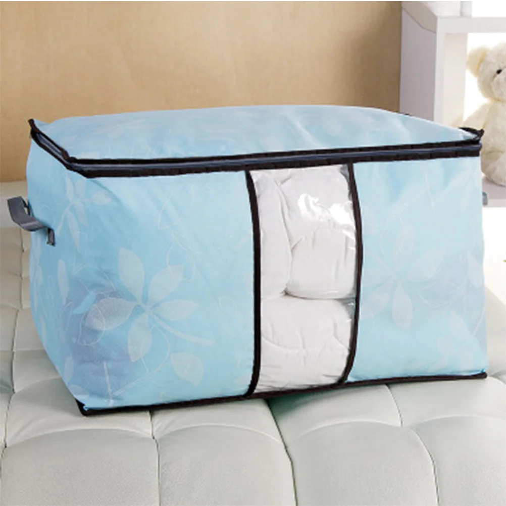 2 PCS Storage Bags for Clothes Clear Organizer Quilt Receive Viewing Window Blanket Nonwoven Organiser