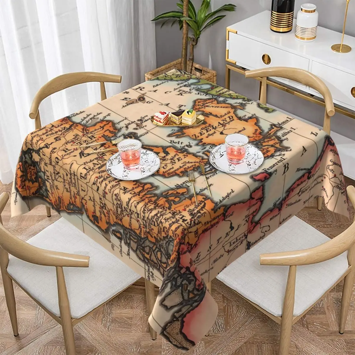 Tablecloth History World Map Table Cloth Old Maps Tablecloths Protector Table Cover Banquet Christmas Party Table Decoration