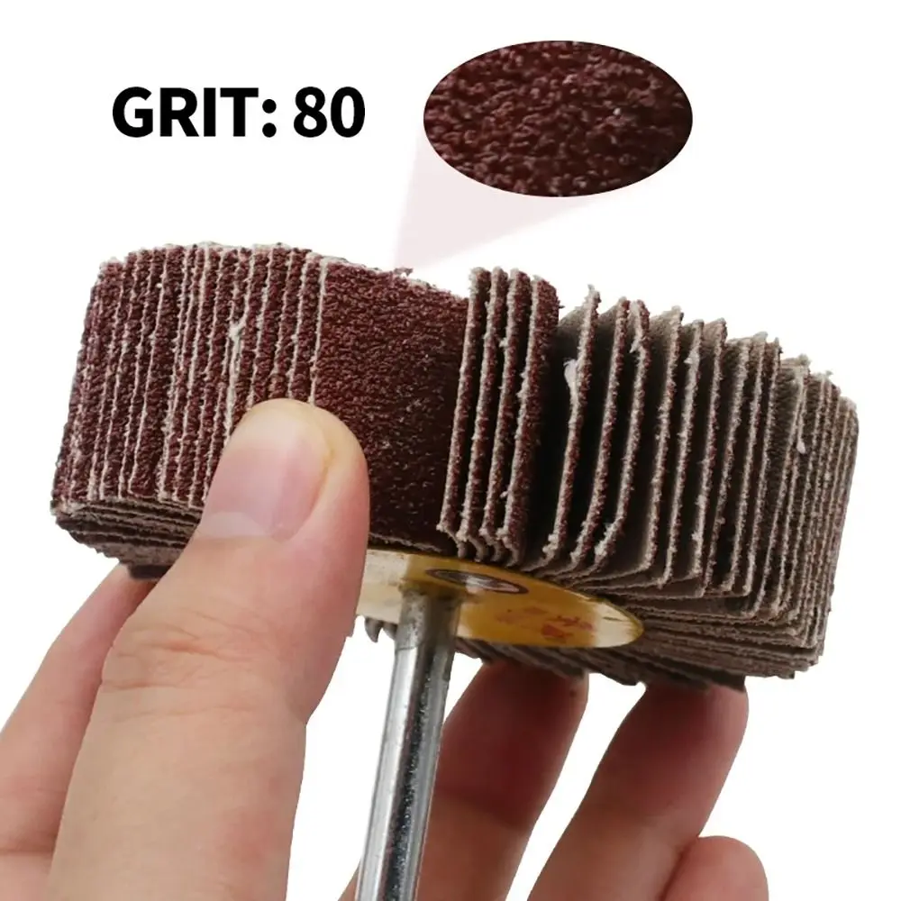 

1Pcs 6mm Shank Grinding Wheel Abrasive Grinding Accessories Sanding Flap Wheel 16-80mm 80 Grit Sandpaper Polishing Disc
