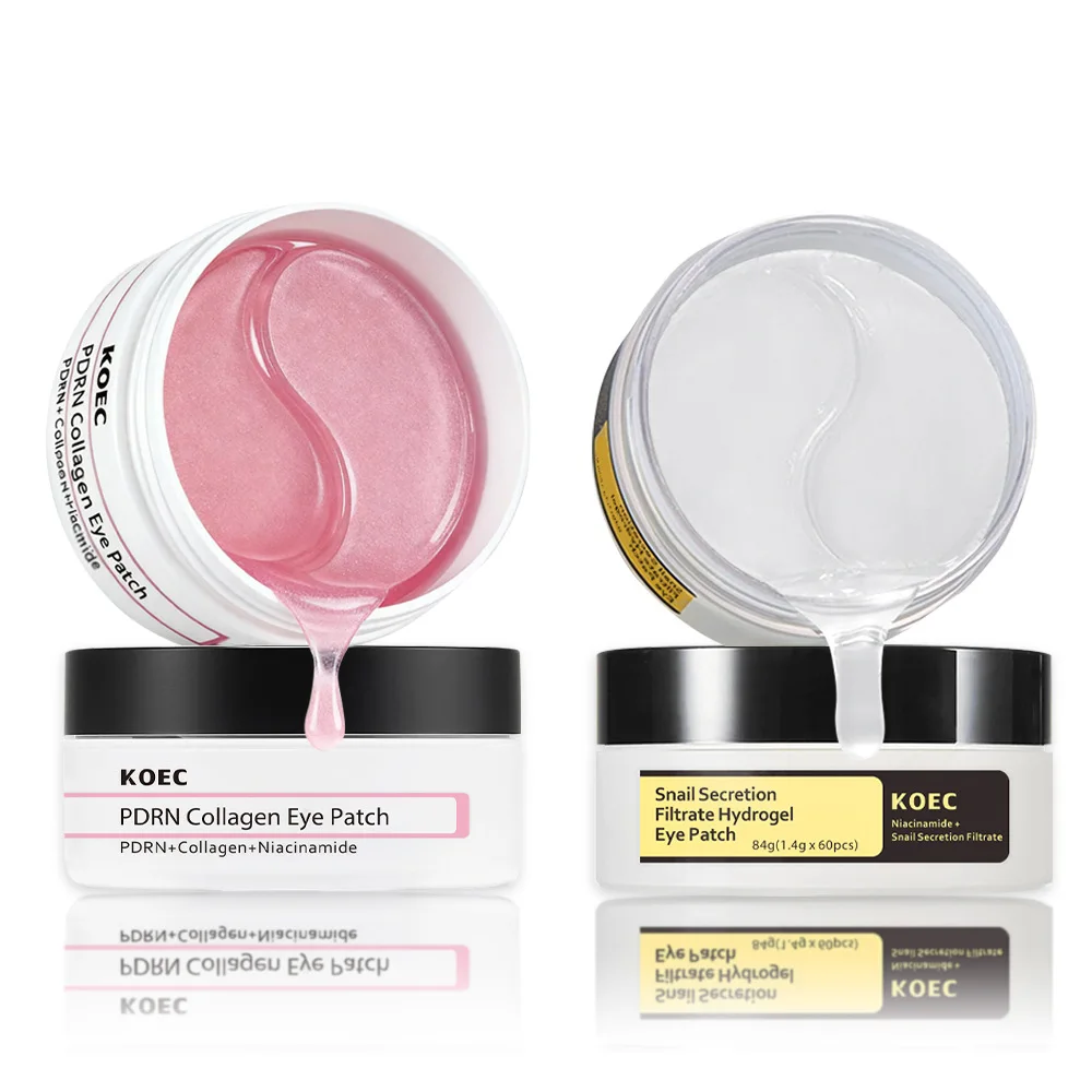 KOEC 달팽이 하이드로겔 아이 패치 60개, 콜라겐 함유로 집중 보습 및 매끄러움, 재생 트리트먼트