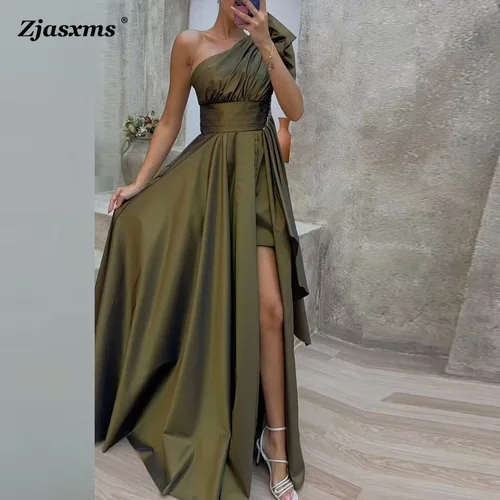 Imagen 1 del producto Vestido de noche elegante de Color liso para mujer, vestido largo ajustado con pliegues sin mangas para mujer, vestido Maxi informal con abertura a la moda para otoño