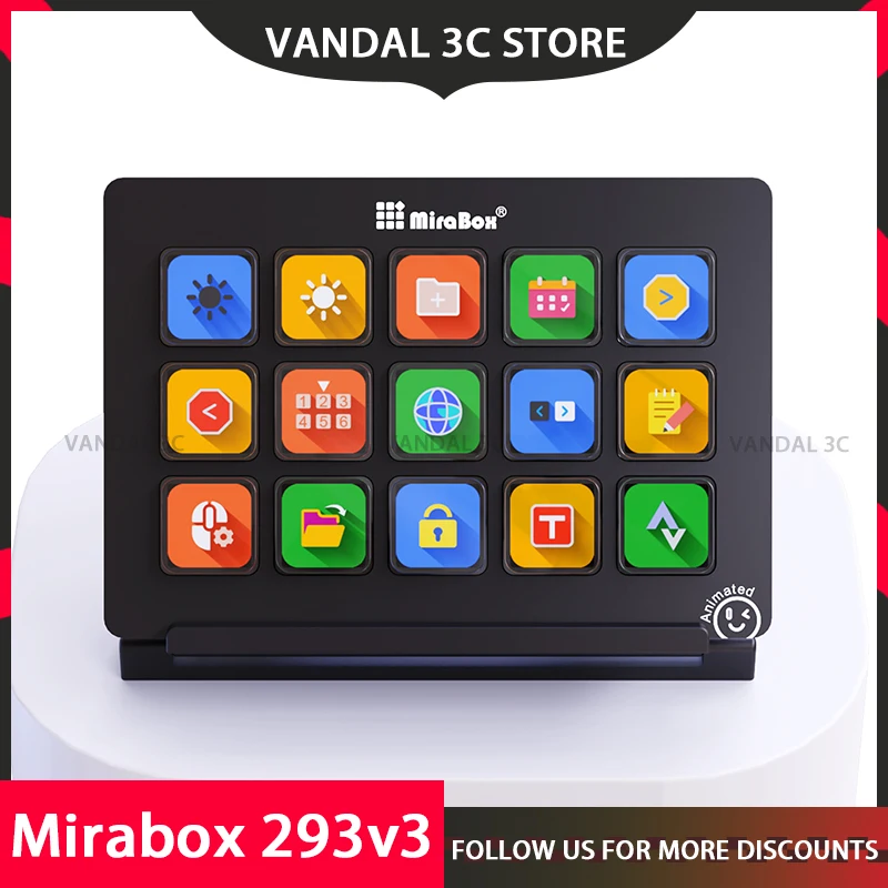 Stream Deck Mirabox 293 V3 Keypad  Customized Macro Programming Lcd Button Visual Screen Visual Highlight Accessories For Office