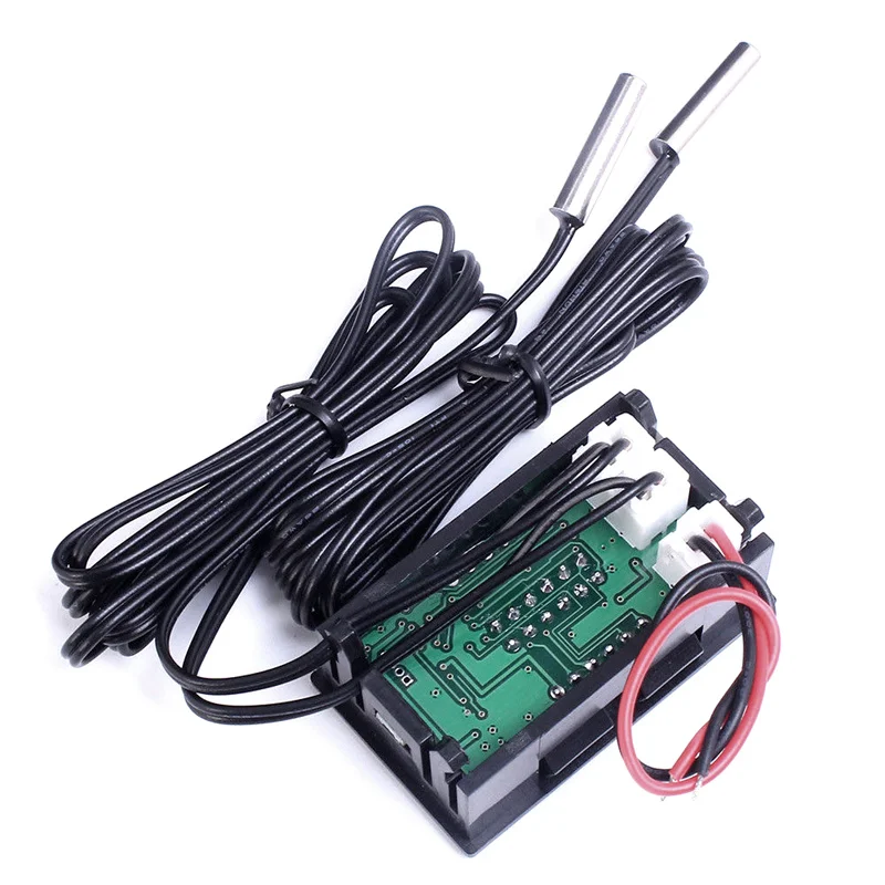 Dual Red LED Digital Display Thermometer Waterproof Temperature Sensor 0.56 Inch