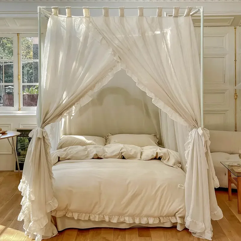 SJ new French romantic mosquito net retro style bed and breakfast bedroom home floor-to-ceiling bed mantle