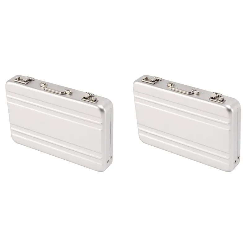Ingenious-2X Business Card Case Mini Carry Case Card Case Card Password Case Only Used For Card Business Cards, Etc. Silver