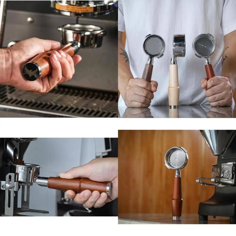 

Бездонный портафильтр с ручкой из палисандра для моделей Gaggia Classic Pro, E24, GT и Evo, диаметр 58 мм, емкость 18-21 грамм