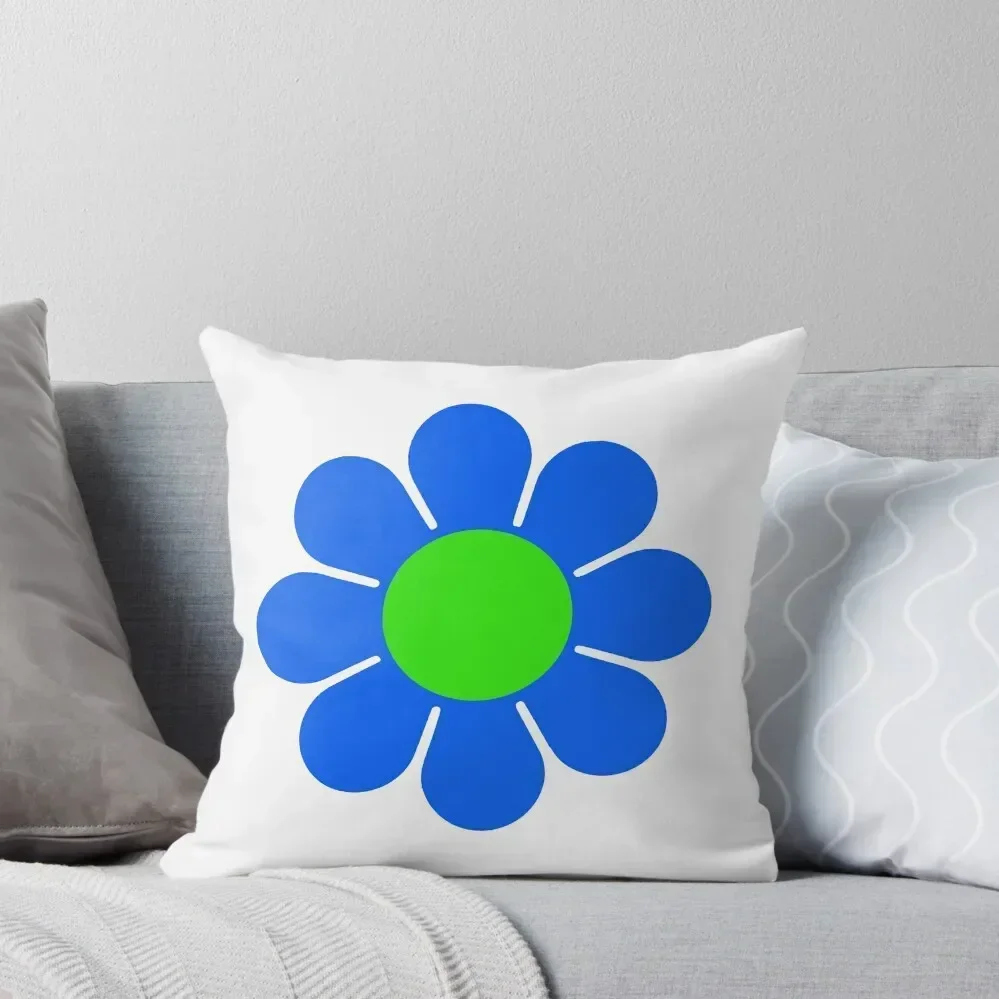 Blue Green Hippy Flower Daisy Throw Pillow christmas cushions covers Bed pillowcases pillow