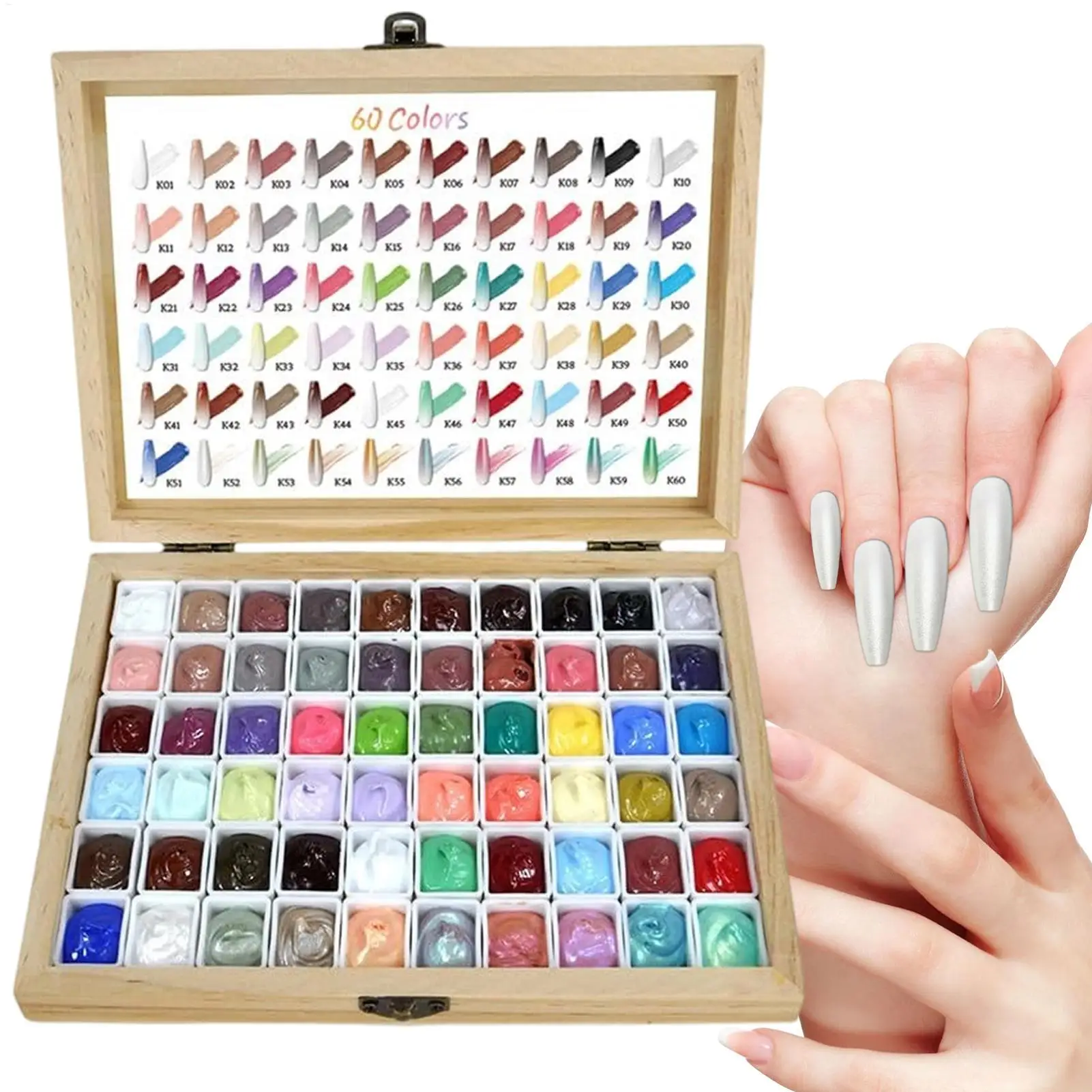 Mini 60 Grids Pat Painting Gel NailPolish Gradient Effect NailArt Salon Design Long-Lasting Creamy Texture Smooth Application