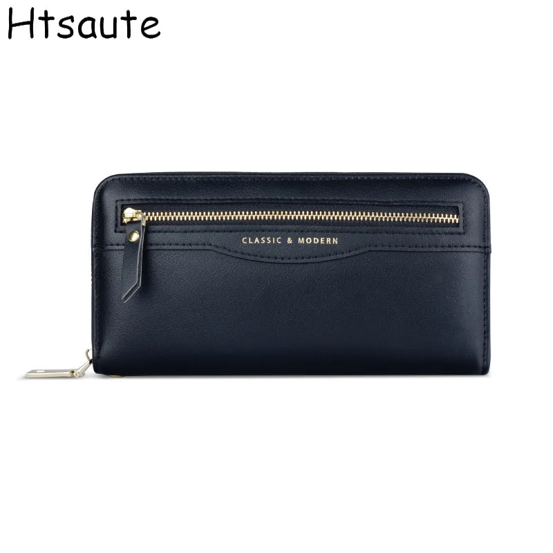 

Long Section Women Wallet PU Leather Zipper Hasp Multi Credit Card Holder Slot with Cell Phone Pocket Luxury Ladies Money Bag