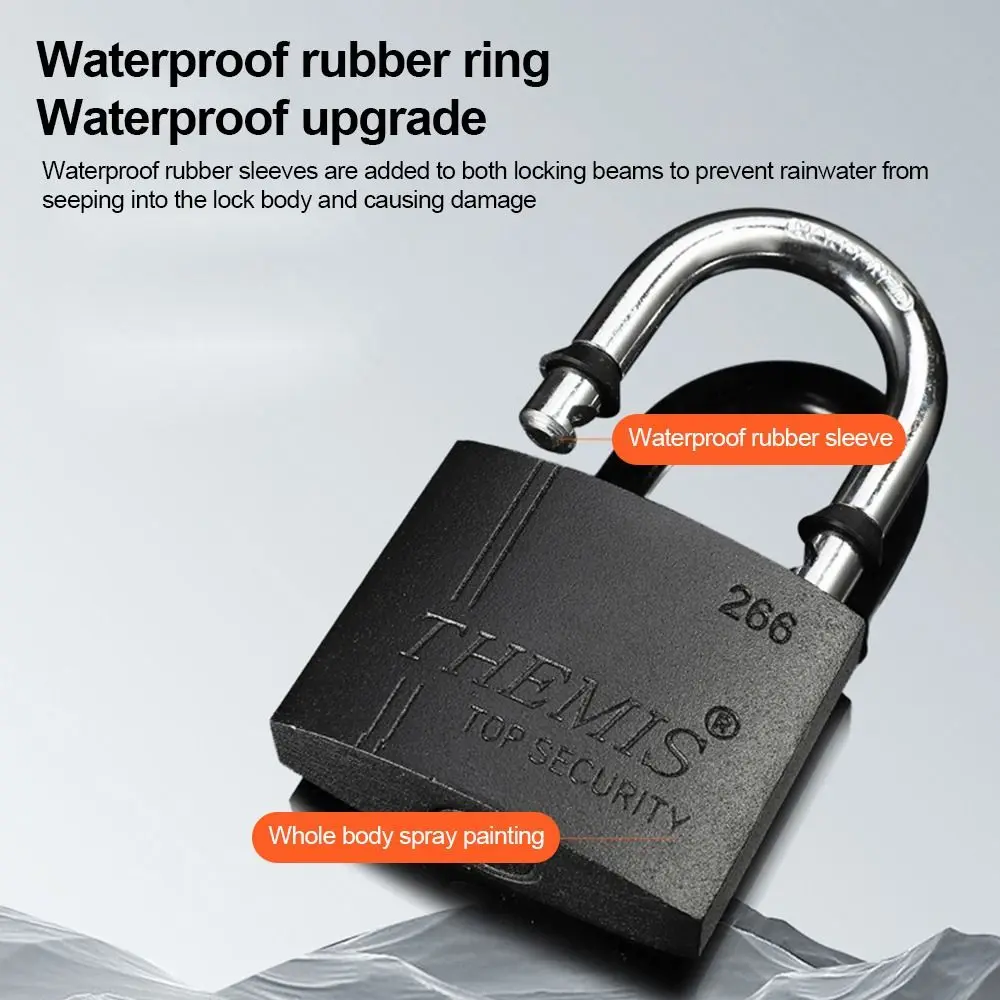 Portable Metal Heavy Duty Padlocks with Keys Waterproof Security Lock Anti-Theft Door Lock Garages Dormitory