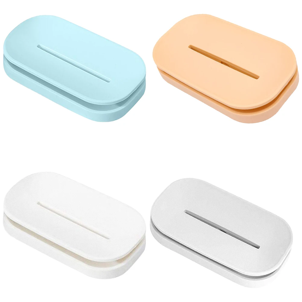 

4pcs Holder Drainage Tray for Holder Case Shower Travel PP Material Soap Box Compact Save Soap Easy Use