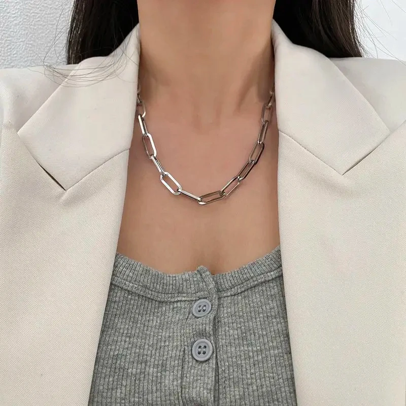 2026 Trend Minimalist Thick Titanium Choker Necklace for Women, Waterproof Tarnish‑Free Stackable Neck Jewelry for Daily Wear