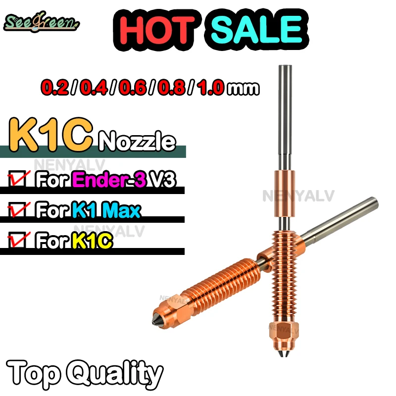 For Creality K1C Nozzle Creality K1 Max Nozzle 0.4 High Speed Upgrade Quick Swap Ender 3 V3 Nozzle for K1c Hotend K1 Max Volcano