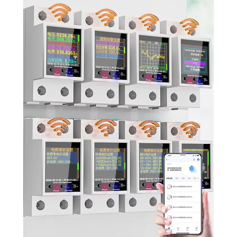 100A WIFI Rail Meter Leakage Safety Protection Circuit Breaker Switch For Tuya Electrical Equipment Tool Accessory