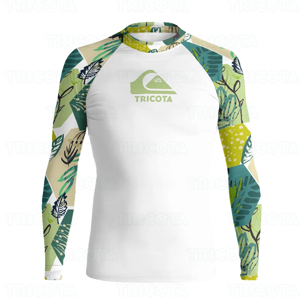 

TRICOTA Men's Long Sleeve Surf Shirt Rashguard UV Protection Beach Sunwear Swimwear UPF 50+ Gym Clothes Skins Surfing Shirts