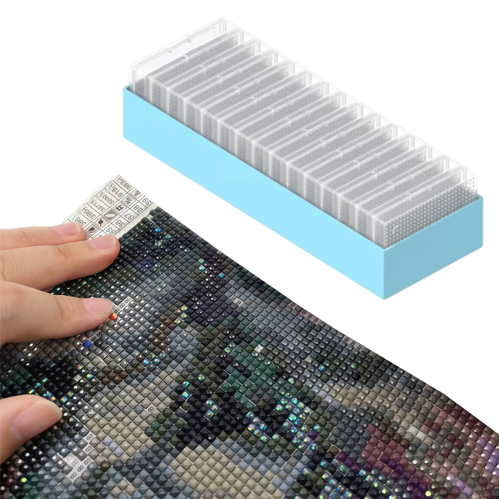 Craft Storage Box with 15/30pcs Individual Box Portable Craft Storage Container for DIY Art Craft Accessory Diamonds Rhinestones