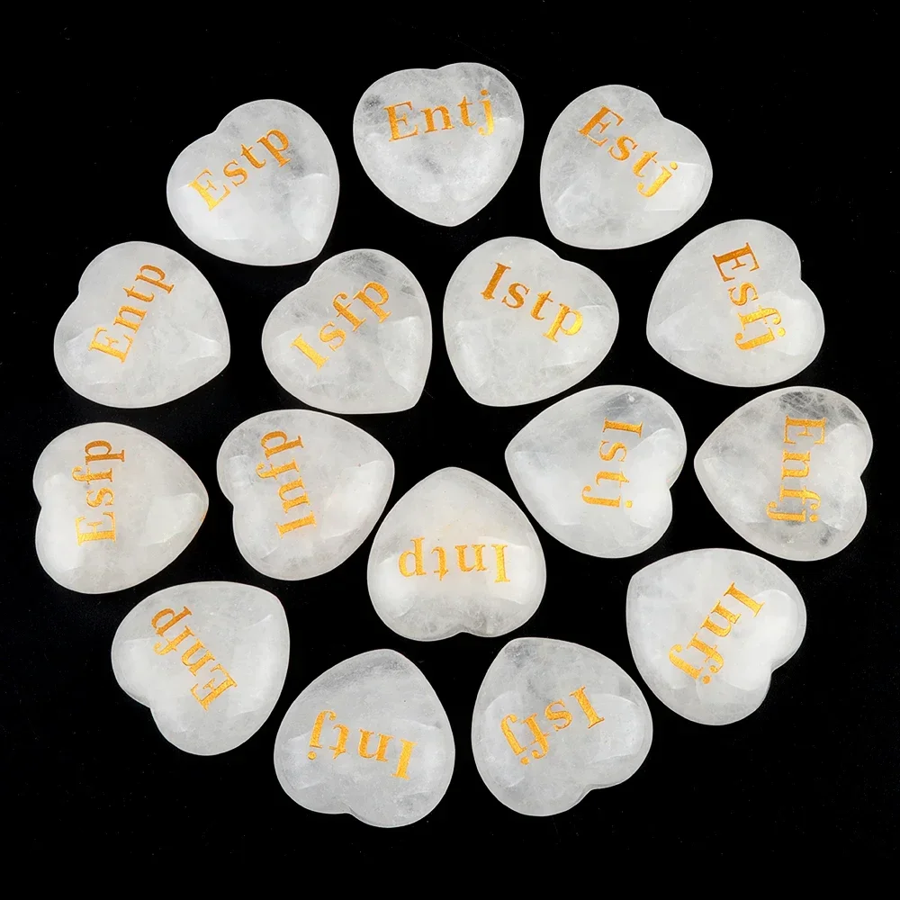 1 قطعة الخرز الحجر شبه الكريمة الطبيعية 30x30 مللي متر على شكل قلب واضح الكوارتز محفورة نمط ستة عشر أنواع شخصية للاختيار