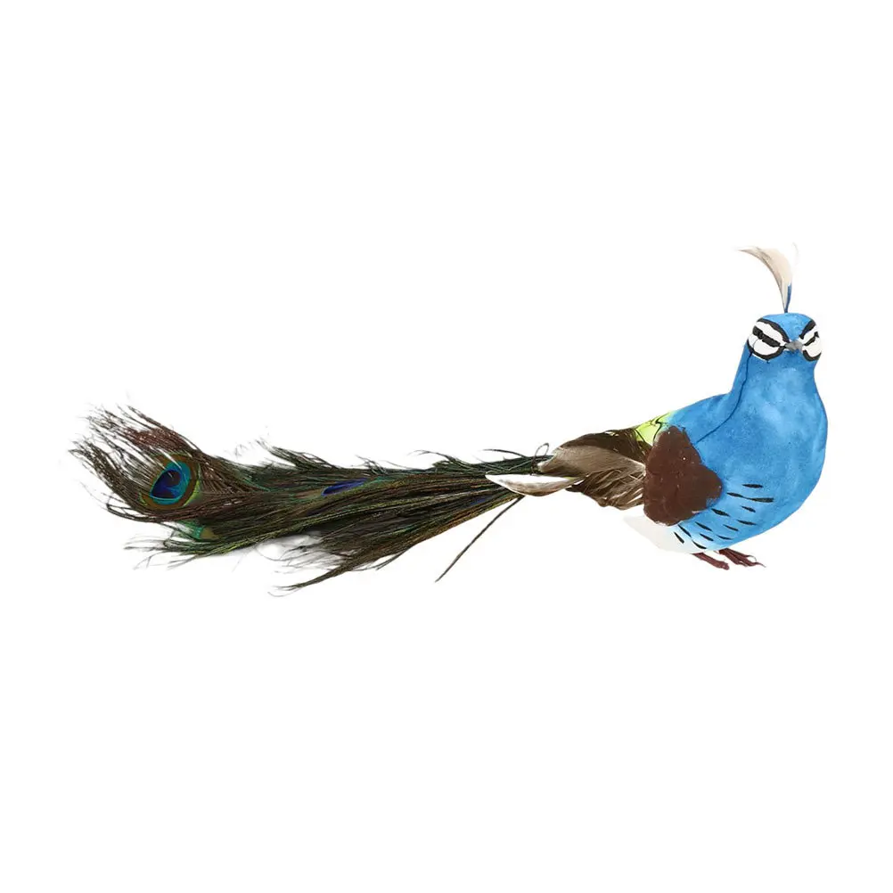 

1pc Simulation Peacock Decor Artificial Peafowl Figure Home Garden Desktop Tabletop Ornament Miniature Animal Shaped Adornment