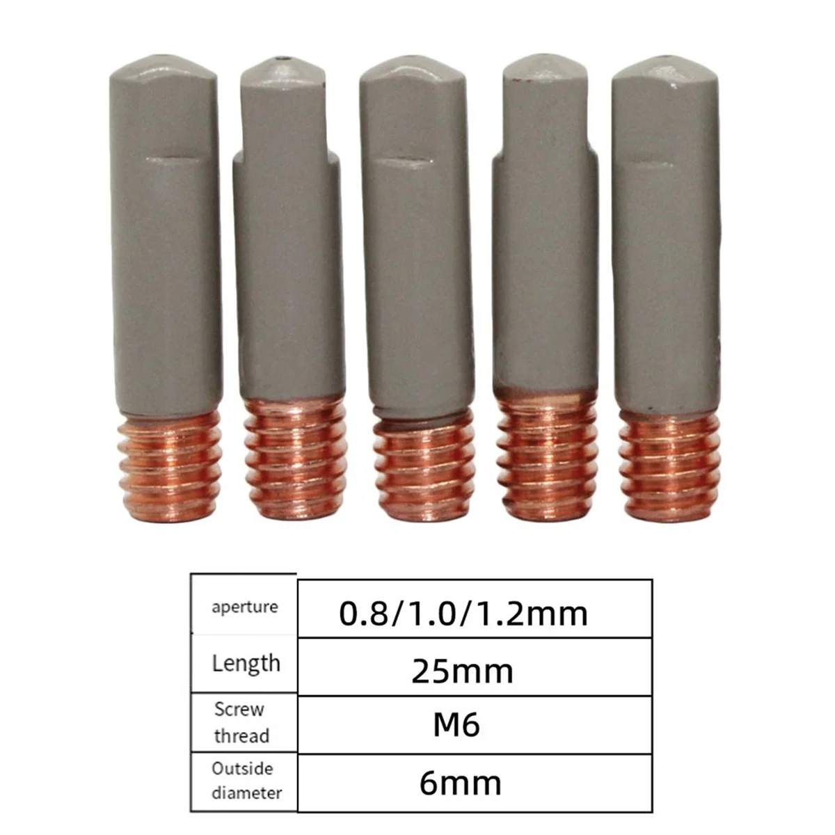 MB 15AK Welding Contact Tips Coating Protect 25mm M6 Gas Nozzle Tip MIG Welding Torche Welding Tool Parts 1.0mm