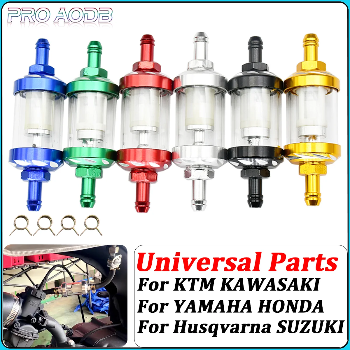 

CNC 8mm Glass Gas Fuel Gasoline Oil Filter For ATV Honda Yamaha Kawasaki Suzuki KTM EXC EXCF SX SXF XC XCW XCF Universal Parts