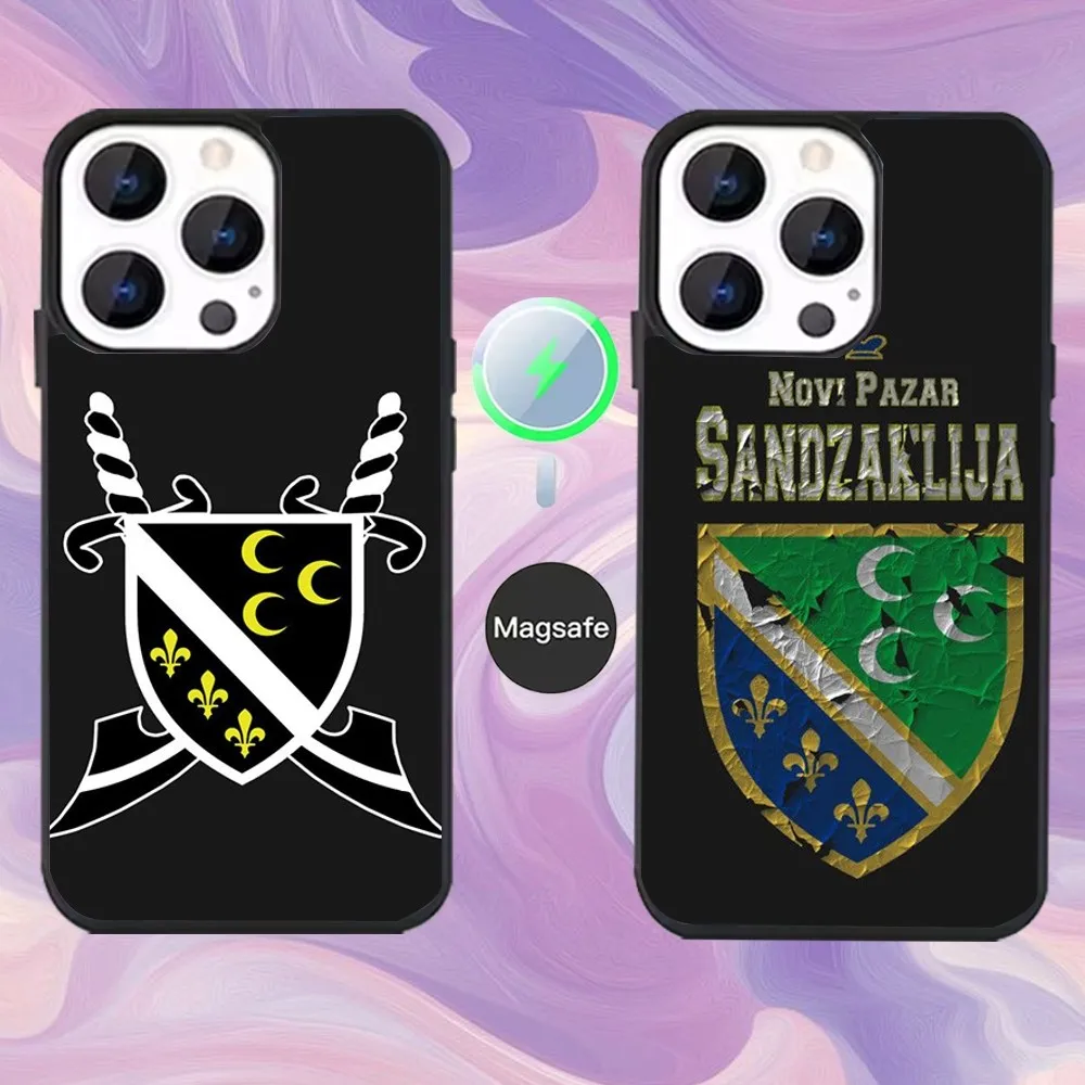 

Sandjak Flag Sandzak Phone Case For iPhone 16,15,14,13,12,11,Pro,Max,Plus,Mini,Magsafe,Magnetic Wireless Charging Case