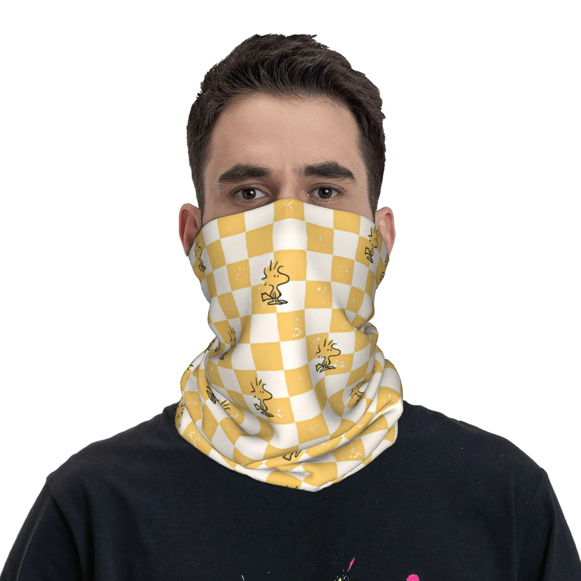 Woodstock Yellow Bird Bandana 빈티지 사이클링 마스크 하이킹 캠핑 보호 Balaclava 맞춤형 DIY 소프트 오토바이 페이스 마스크