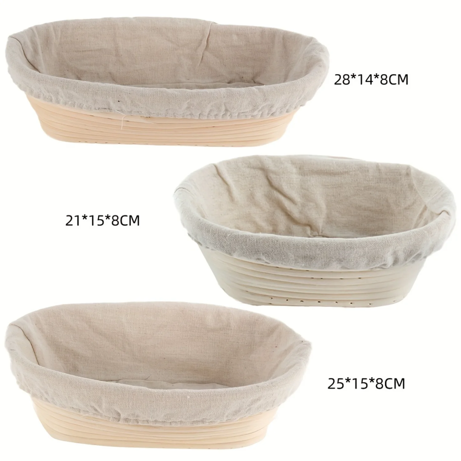 Bread Proofing Baskets Set of 2 10 inch Oval Shaped Dough Proofing Bowls w/Liners Perfect for Professional &  Sourdough Bread Ba