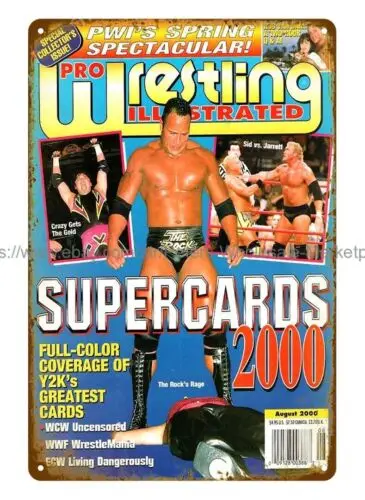 PRO WRESTLING ILLUSTRATED cover RIC FLAIR ROCK metal tin sign