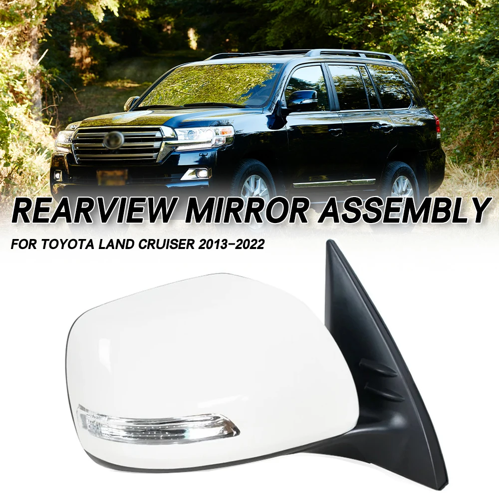 

Зеркало заднего вида в сборе, 9-контактный электрический складной боковой отражатель зеркала, светодиодные указатели поворота для Toyota Land Cruiser 2013-2022