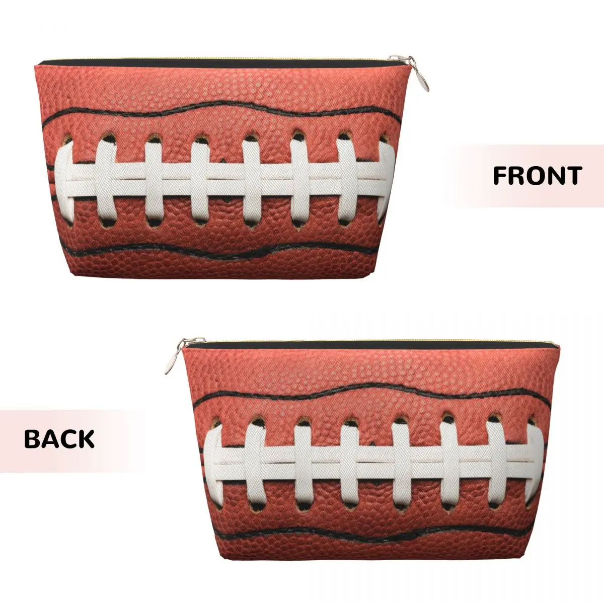 Custom Travel American Football Laces Toiletry Bag Portable Soccer Sport Pattern Cosmetic Makeup Organizer Women Beauty Storage