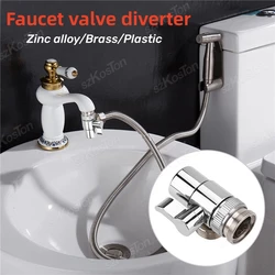 1pcs Zinc Alloy/Plastic Switch Faucet Adapter Kitchen Sink Splitter Diverter Valve Water Tap Connector for Toilet Bidet Bathroom