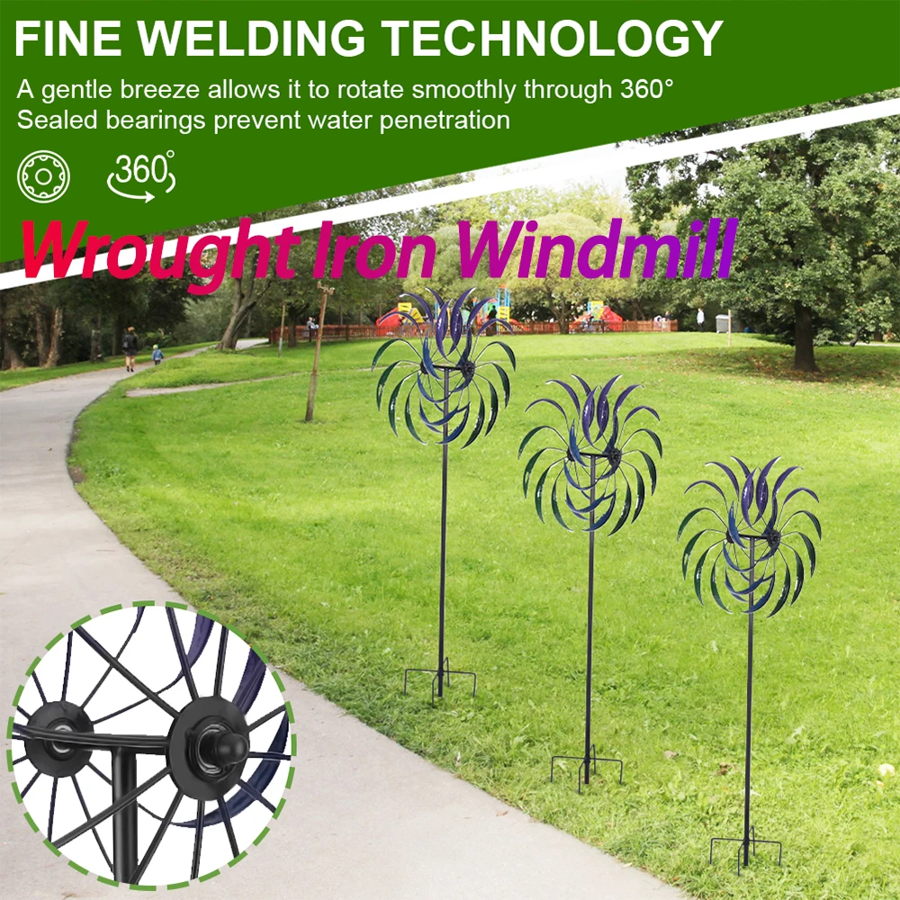 

Общественная ремесло ветряная мельница, двухслойная уличная ветроуловитель, износостойкая ветряная мельница, орнамент для украшения двора, аксессуары, инструмент