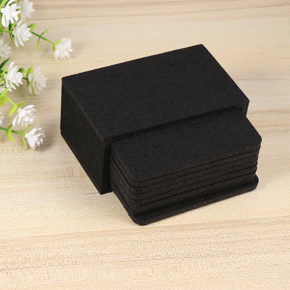 

8pcs Cup Coaster Placemat Heat-Resistant Non-Slip Table Mat Washable Kitchen Dining Pad For Home Hotel Office Use Black