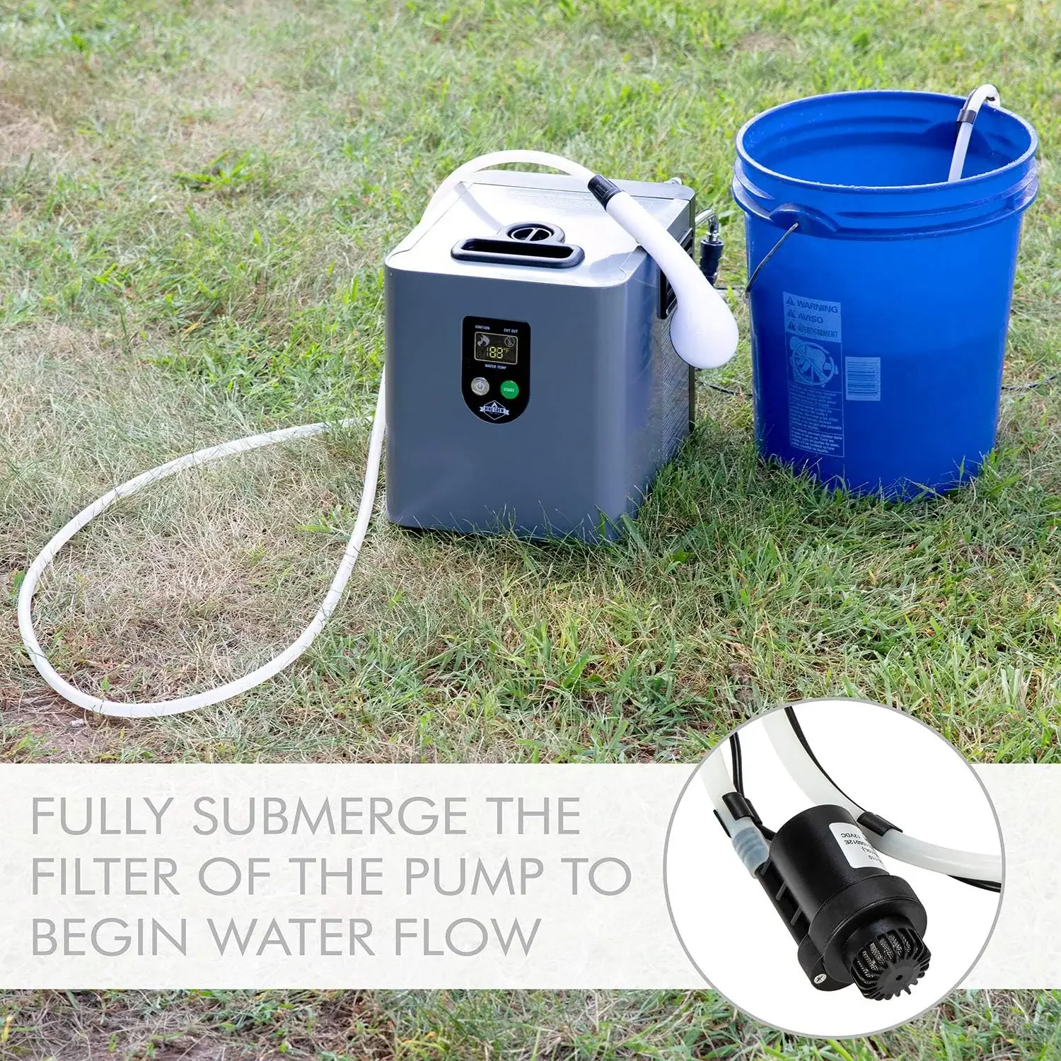 Hike Crew Portable Propane Water Heater & Shower Pump – Compact Outdoor Cleaning Showering System w/LCD Auto Safety Shutoff for