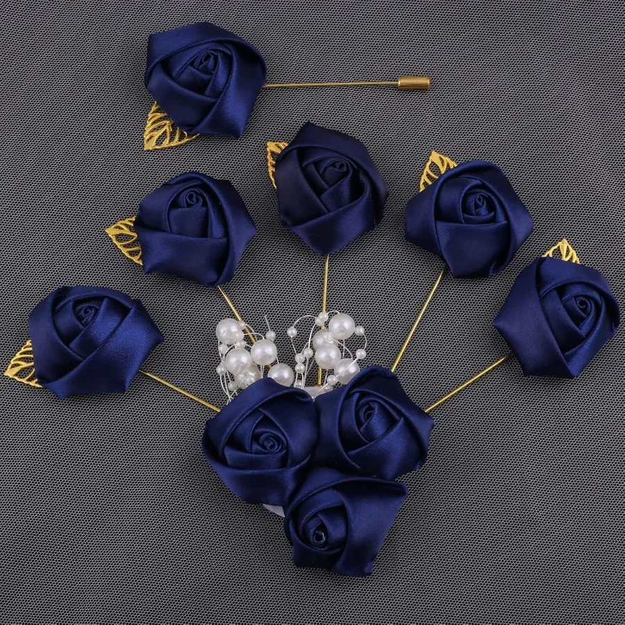 

Aevanim1 + 6 искусственных корсажей с розами и фиотоньером для мужчин, свадьба, подходит для свадебной церемонии, юбилея, ужина и свадьбы