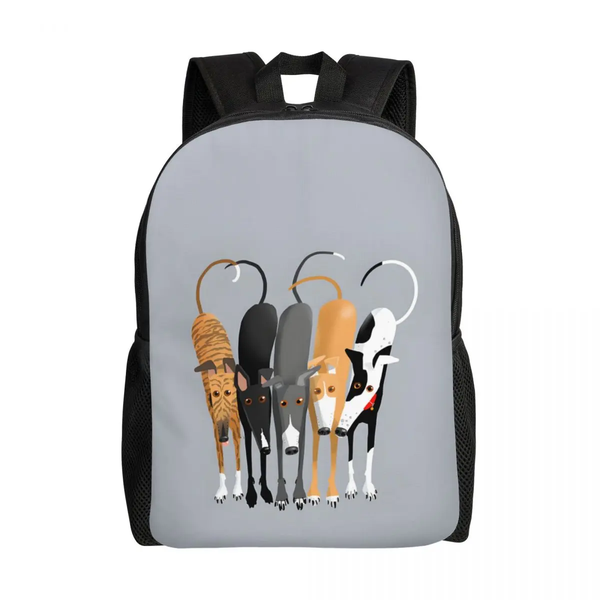 

Custom Tails Up Hound Laptop Backpack Women Men Basic Bookbag for School College Students Greyhound Dog Whippet Sighthound Bag