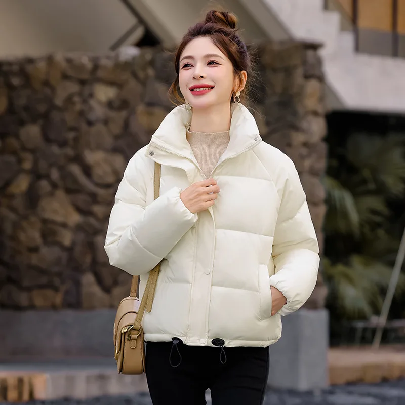 เสื้อโค้ทผู้หญิงสำหรับฤดูใบไม้ร่วงและฤดูหนาว ผ้าฝ้าย ไซส์ใหญ่ บุขนหนา ดีไซน์เรียบง่าย สวมใส่สบาย สไตล์ลำลอง โดดเด่น ไม่ซ้ำใคร ทรงเข้ารูป