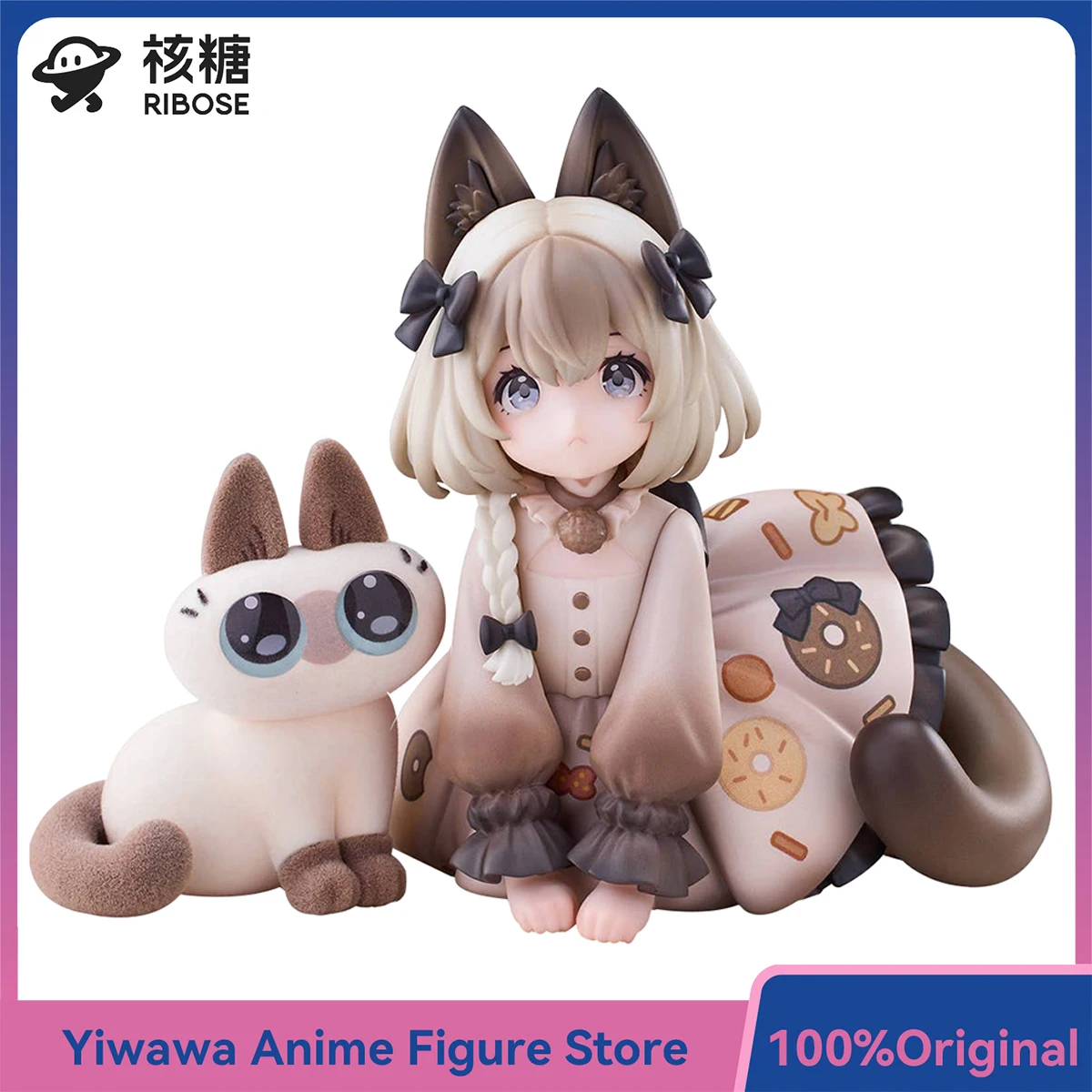 

Original Ribose DLC Series Tea Time Cats x Siamese Cat Friendship Collaboration Limited Set Collectible Anime figures Model Toys
