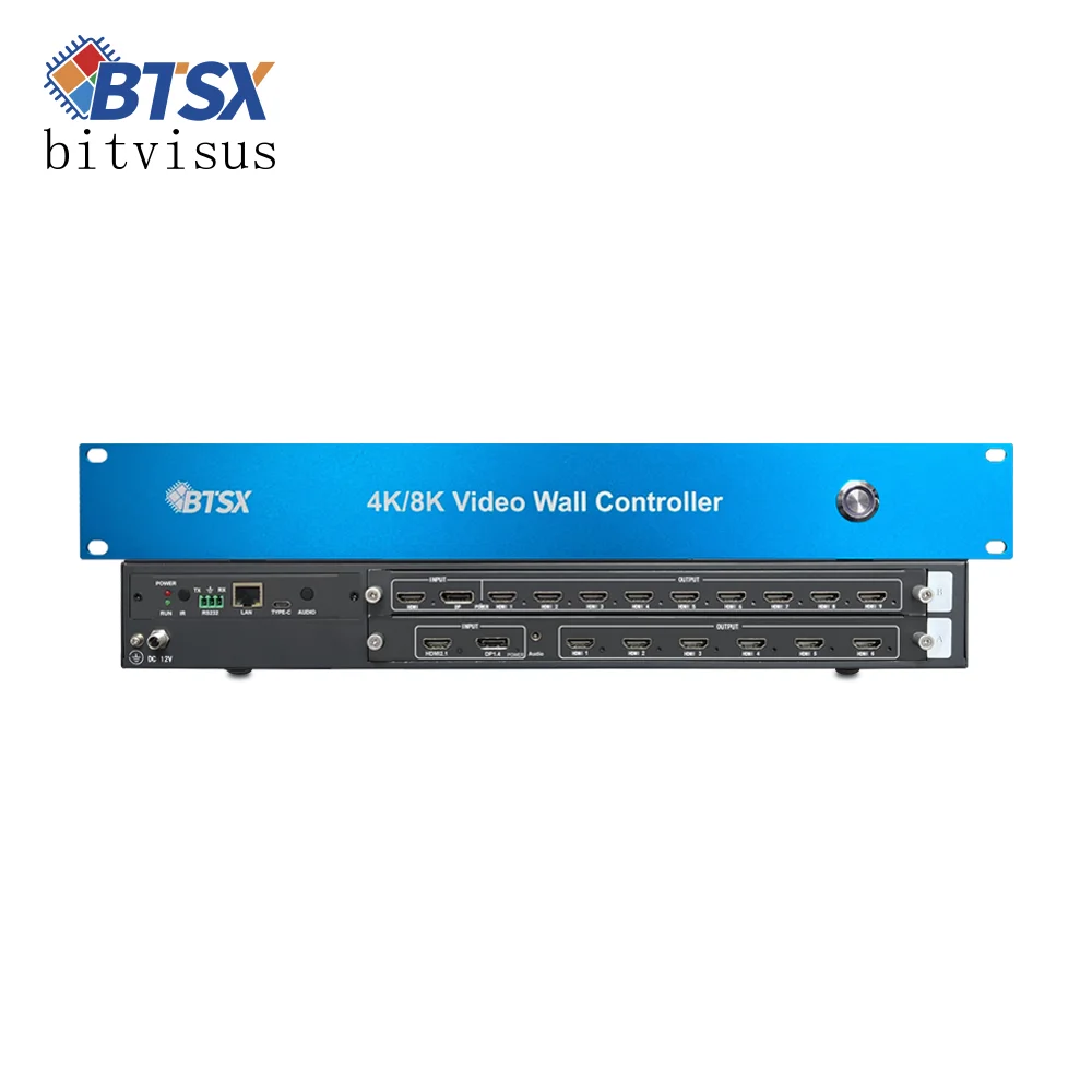 1 in 15 Out 8K Ultra HD Video Wall Box Support 1x15 3x5 Layout 180° Screen Rotation 3.5mm Separate Audio for VR Ring Screen