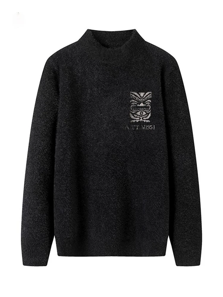 

Мужской вязаный свитер: мягкий, теплый, термоизолирующий, приталенный, с высоким воротником, осенне-зимний, повседневный, с длинным рукавом, круглый вырез