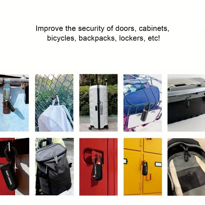 Fingerprint Lock Anti-theft Security USB Rechargeable Fingerprint Padlock Suitable for Luggage Gym Locker Lock