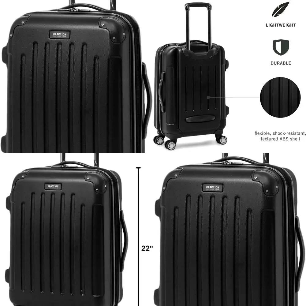 

Расширяемый 8-колесный спиннер Kenneth Cole, легкий твердый корпус, 20 черных чемоданов для ручной клади